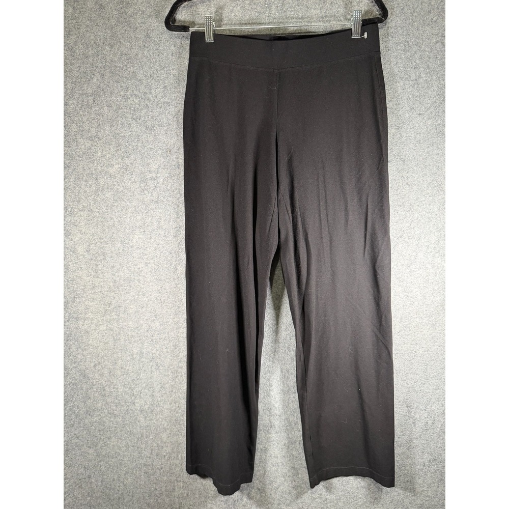 Eileen Fisher Womens Black Stretch Knit Straight Leg Pull On Pants Size S Small - Picture 2 of 7